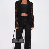 Make It Known Lace Blazer - Black