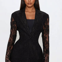 Make It Known Lace Blazer - Black