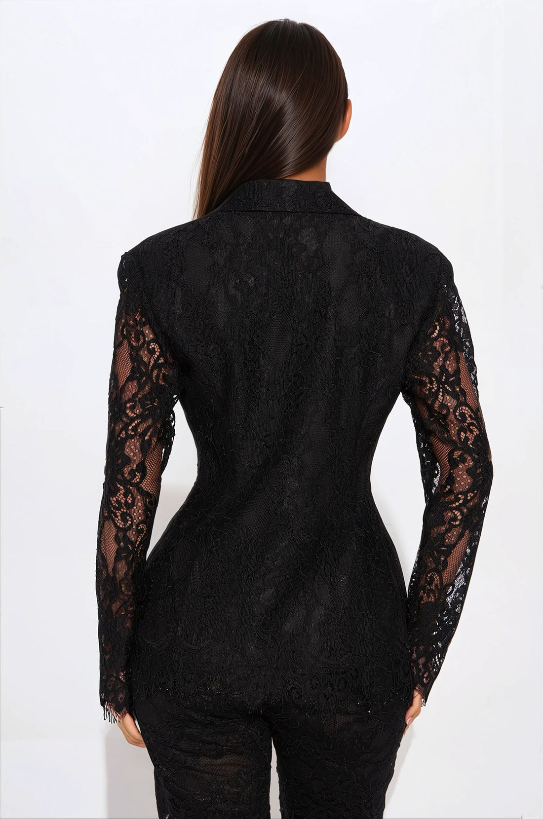 Make It Known Lace Blazer - Black