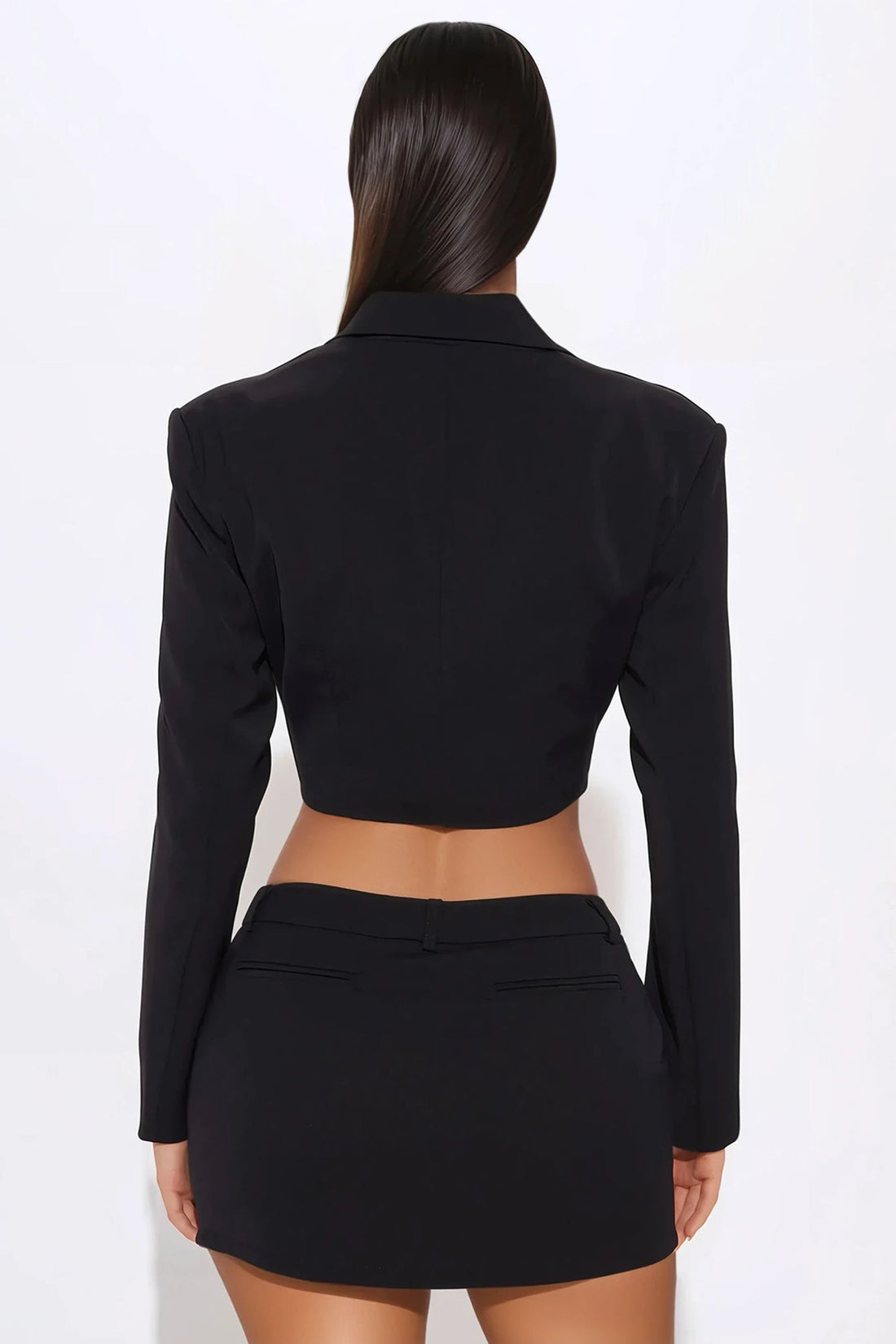 Hold The Thought Cropped Blazer - Black
