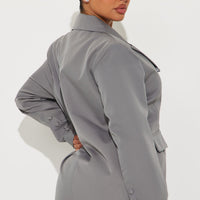 Office Behavior Oversized Blazer - Charcoal