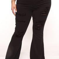 Money Moves Stretch Flare Jeans - Black