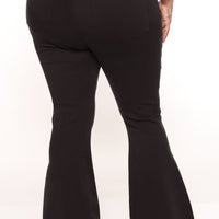 Money Moves Stretch Flare Jeans - Black