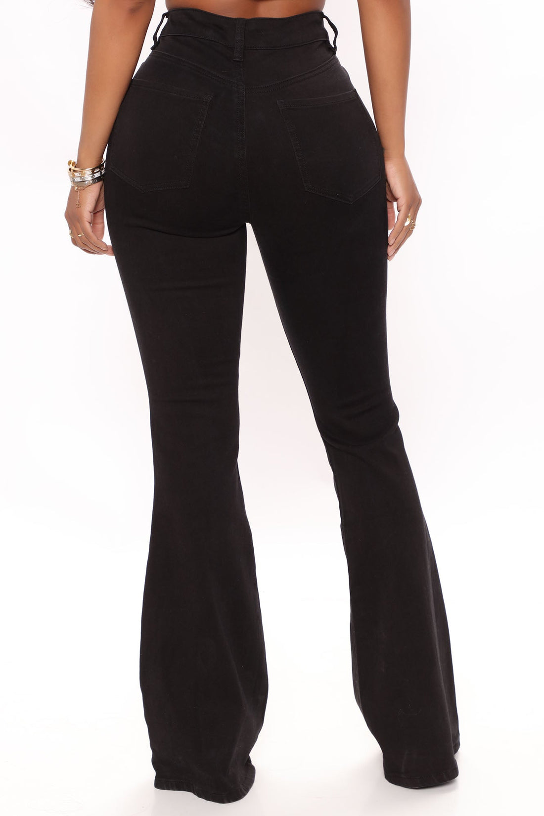 Money Moves Stretch Flare Jeans - Black