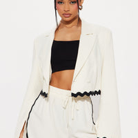 Take Me Higher Cropped Blazer - Cream