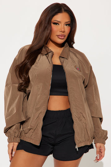 Social Club Sporty Windbreaker - Mocha