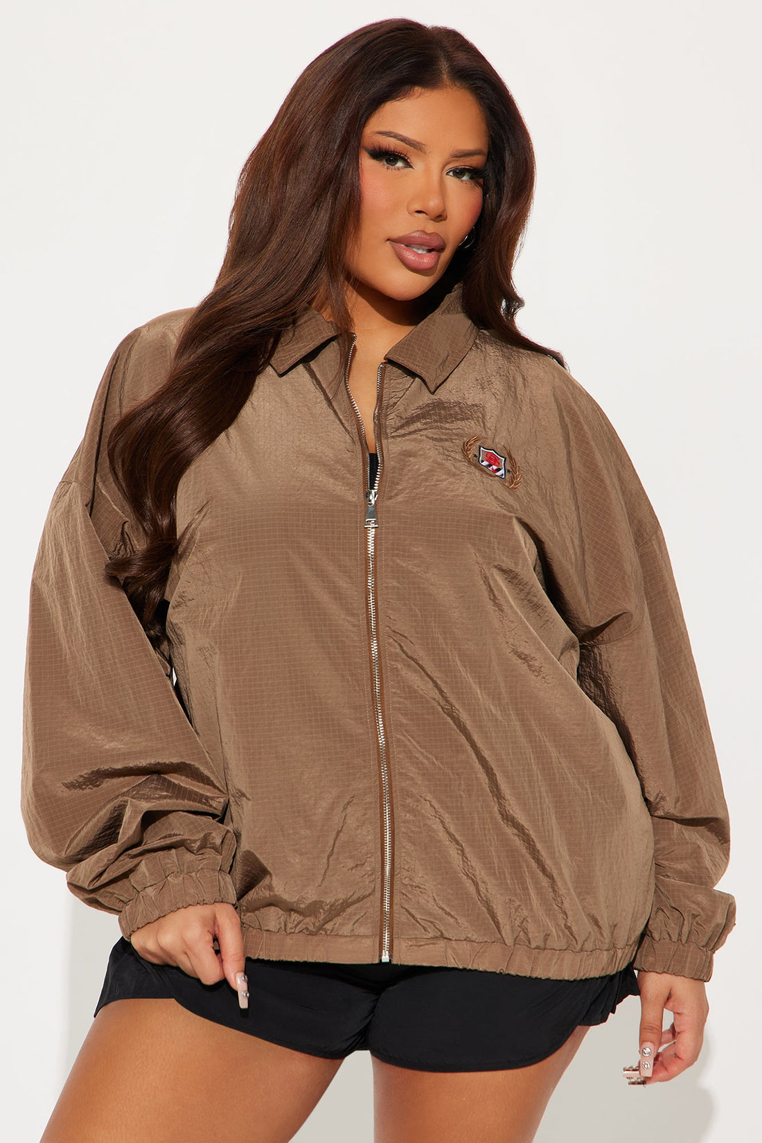 Social Club Sporty Windbreaker - Mocha