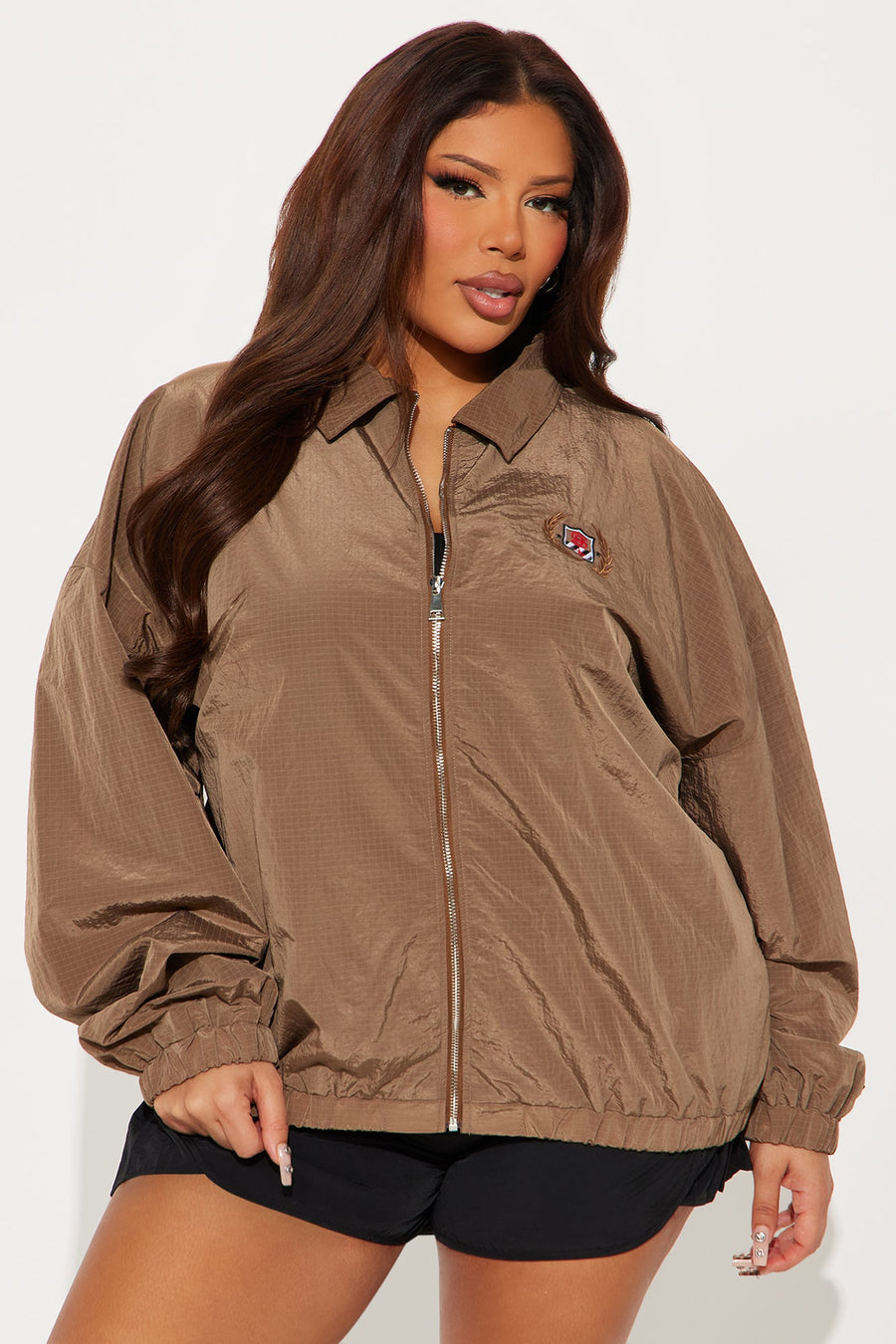 Social Club Sporty Windbreaker - Mocha