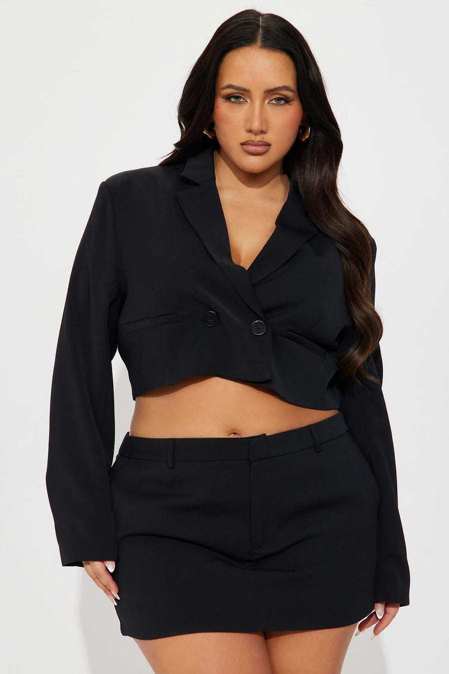 Hold The Thought Cropped Blazer - Black