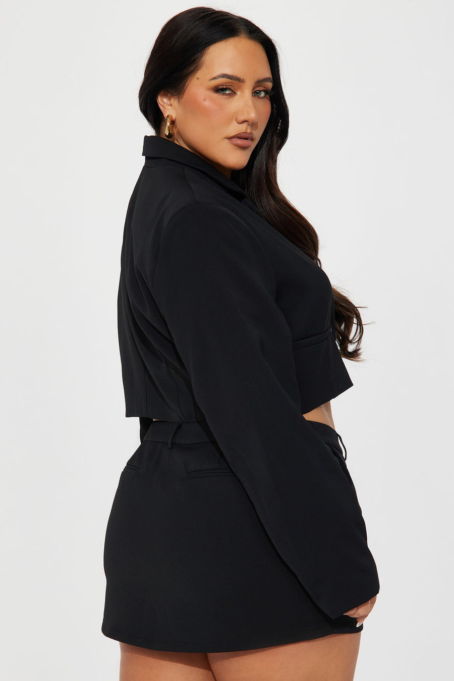 Hold The Thought Cropped Blazer - Black