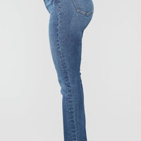 Burning Love High Rise Mom Jeans - Medium Blue Wash