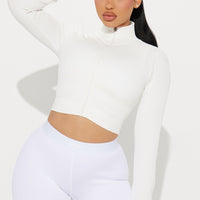 Effortless Ribbed Jacket - White