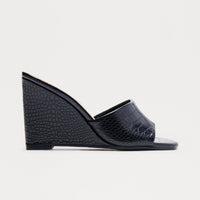 Bindi Croc 3″ Wedges - Black