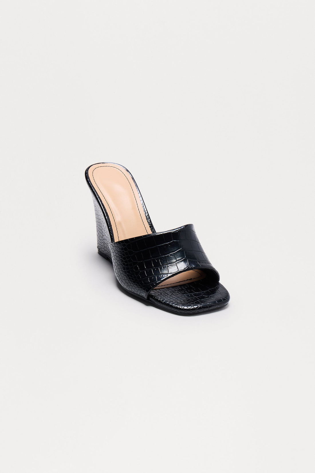 Bindi Croc 3″ Wedges - Black