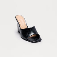Bindi Croc 3″ Wedges - Black