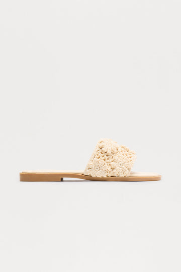 Aries Crochet Sandals - Beige