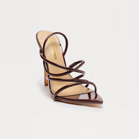 Ayala Patent Slingback Heels - Chocolate