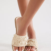 Aries Crochet Sandals - Beige