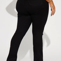 After Dark Ripped High Rise Stretch Bootcut Jeans - Black