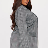 Nessa Houndstooth Blazer - Grey/combo