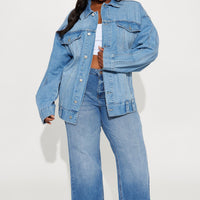 Maliyah Oversized Denim Jacket - Medium Wash