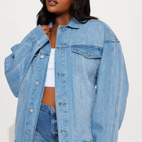 Maliyah Oversized Denim Jacket - Medium Wash