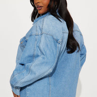 Maliyah Oversized Denim Jacket - Medium Wash