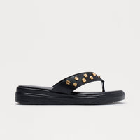 Amina Studded Flip Flop - Black