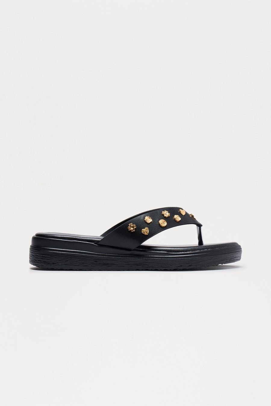 Amina Studded Flip Flop - Black