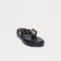 Amina Studded Flip Flop - Black