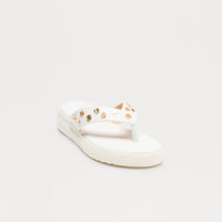 Amina Studded Flip Flop - White