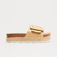 Beachcomber Raffia Buckle Sandals - Natural