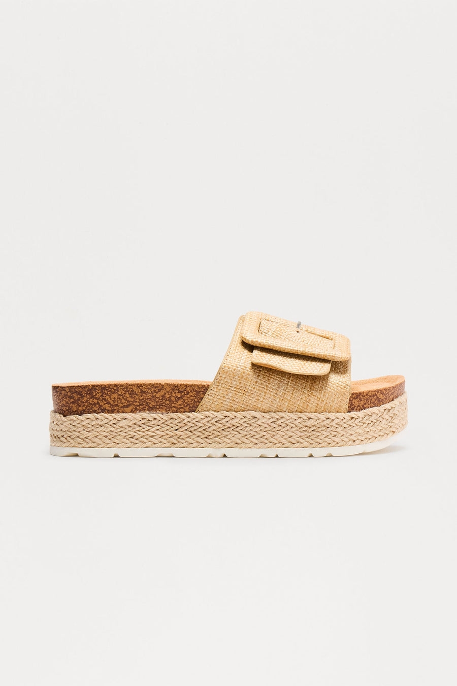Beachcomber Raffia Buckle Sandals - Natural