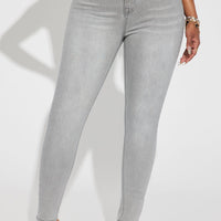 Madrid Booty Lifting High Rise Stretch Skinny Jeans - Grey