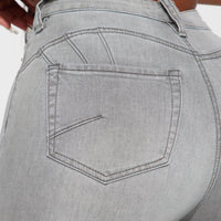 Madrid Booty Lifting High Rise Stretch Skinny Jeans - Grey