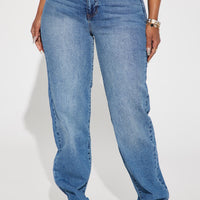 Can't Deny It Non Stretch Straight Leg Jean - Medium Wash