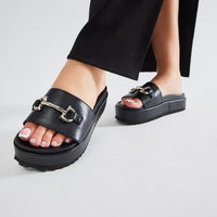 Always Fair Platform Sandals - Black