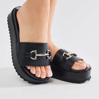 Always Fair Platform Sandals - Black
