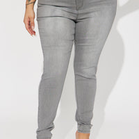 Madrid Booty Lifting High Rise Stretch Skinny Jeans - Grey