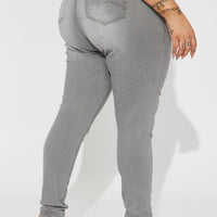 Madrid Booty Lifting High Rise Stretch Skinny Jeans - Grey