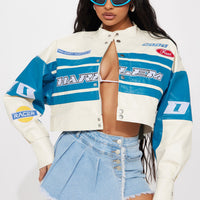 Harlem Rider Bomber Jacket - Cream/combo