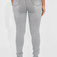 Rosie Ripped High Rise Stretch Skinny Jeans - Grey