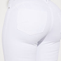 Tampa Booty Lifting Ripped Mid Rise Stretch Skinny Jeans - White