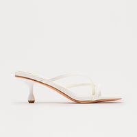 Bambi Sqaure Toe Mules - White