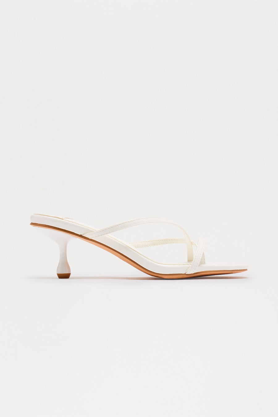 Bambi Sqaure Toe Mules - White