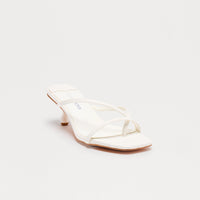Bambi Sqaure Toe Mules - White