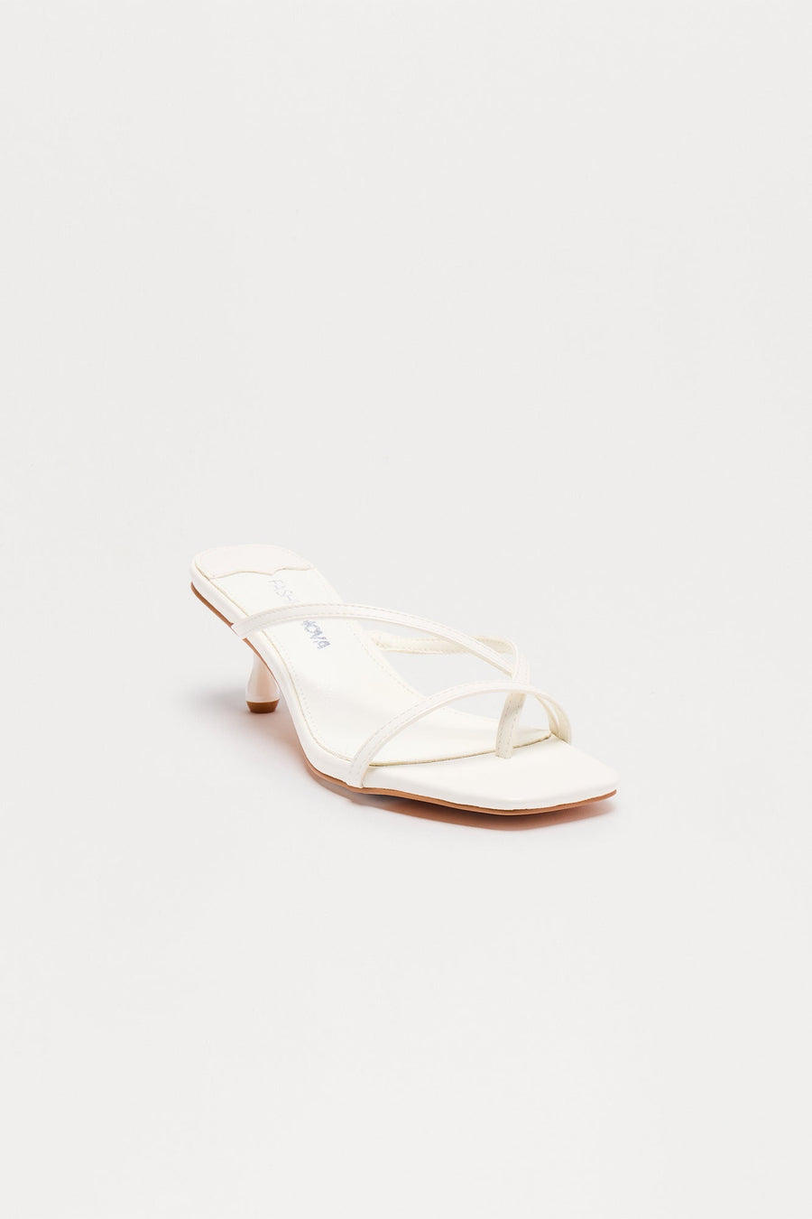 Bambi Sqaure Toe Mules - White