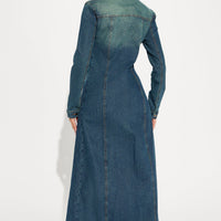 Follow My Lead Denim Trench - Dark Wash