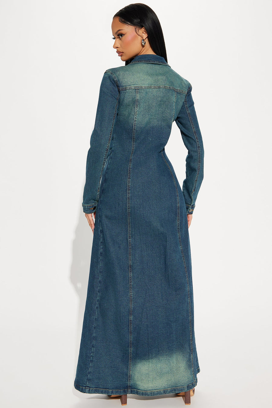 Follow My Lead Denim Trench - Dark Wash