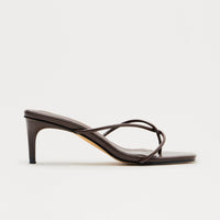 Berry Faux Leather Thong Mules - Brown